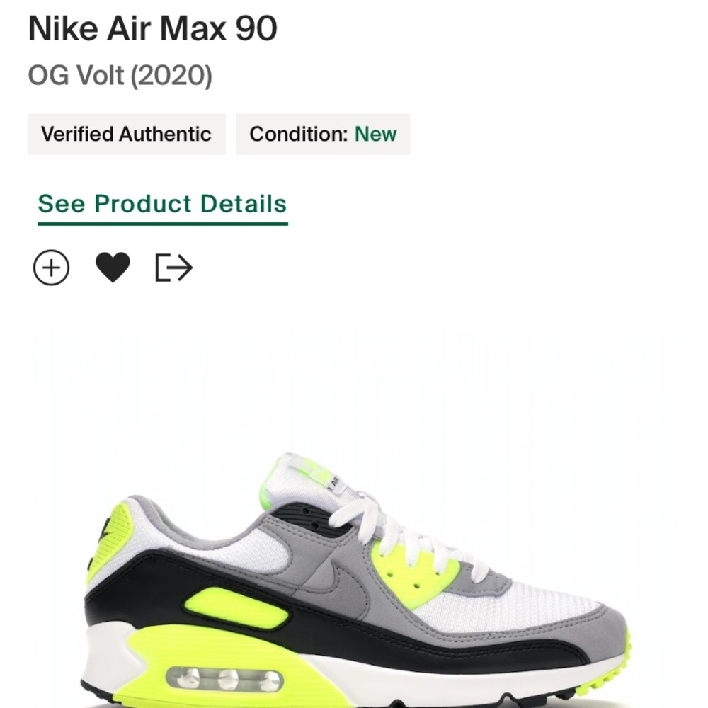 Nike Air Max 90
OG Volt 2020 I probably used they 3 times. In great conditions